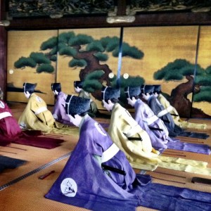Nijo Castle statues in one of the meeting rooms
